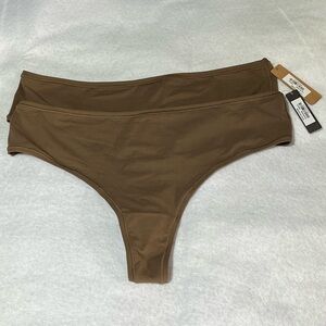 Lot Of 2 - SKIMS Thong Oxide Underwear Panties Brown Sz 4X NWT PN-THG-2028